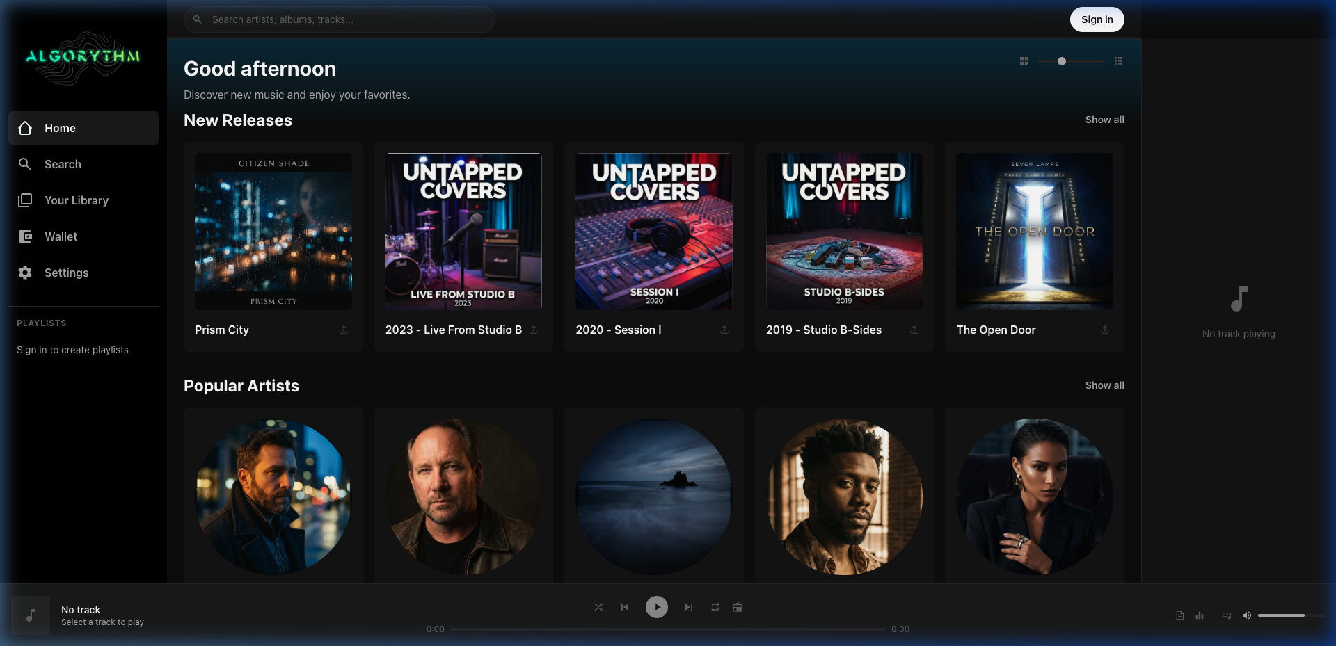 Algorythm — Music Streaming Web App